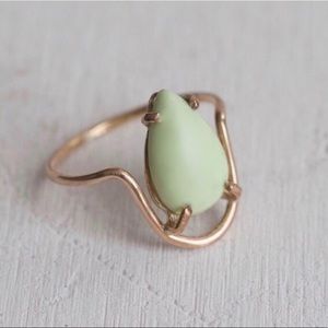 Lemon Chrysoprase Gold Contour Ring / Size 5